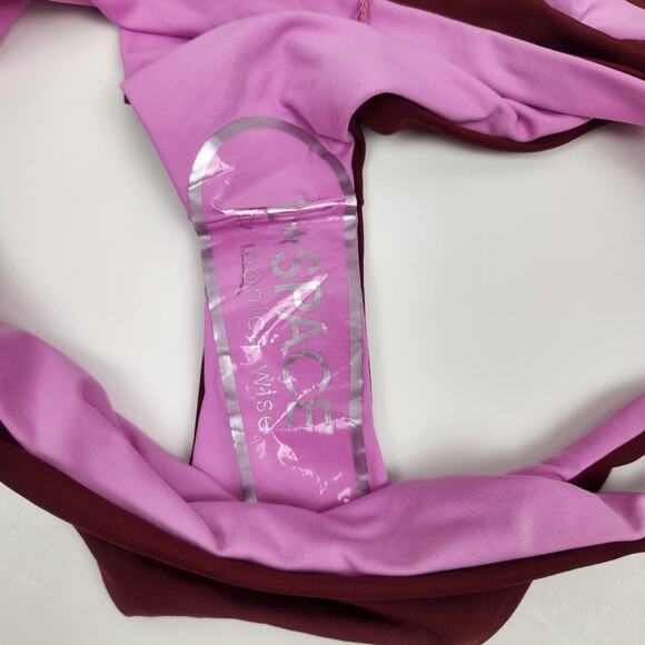 L*Space Bikini Set One Wave Top Breakers Bottom Size Small Bungundy Pink - Picture 6 of 6